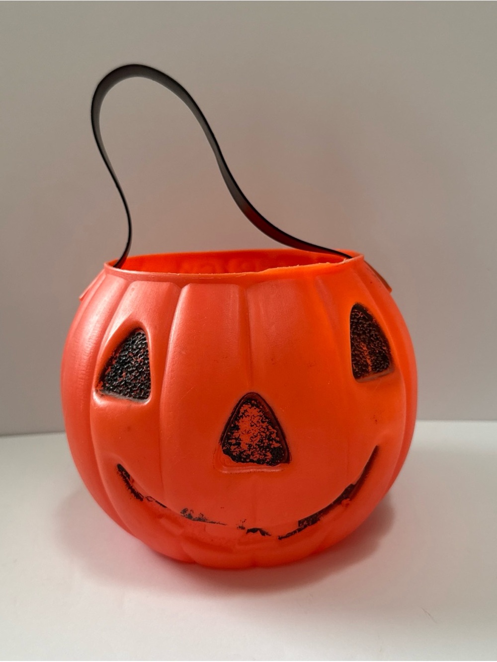 Renzi blow mold pumpkin pail trick or treat bucket